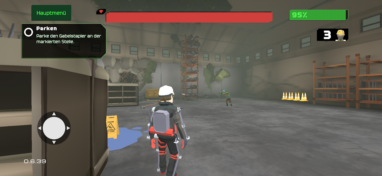 Safety Guardians screenshot — forklift safety task in a warehouse